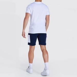 Ensemble deux pièces d'été pour homme, style streetwear oversize, t-shirt et short, épaules tombantes, respirant, 100% coton, impression en relief, étiquette personnalisée, marque privée - Product Image 3