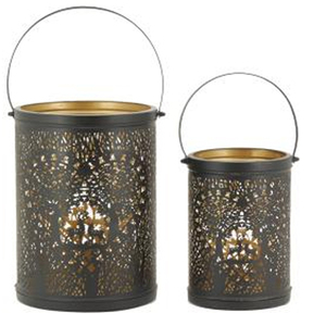 Set of 3 Black Metal <b>Candle</b> Votive Holders 4 Inch High Lattice Cut Work Iron Votive Holders - Product Image 4