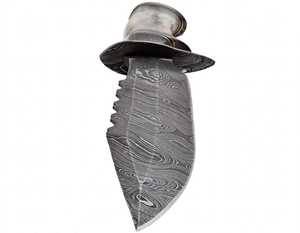 Outil utilitaire artisanal en acier Damas avec manche en os de chameau et accentuations en corne - Product Image 4