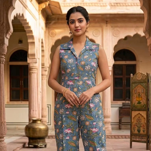 Tissu en coton imprimé de créateur, taille unique – Matière douce de qualité supérieure pour robes, kurtis et vêtements ethniques - Product Image 1