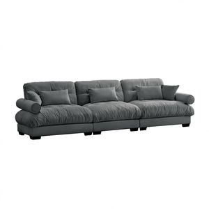 Modern 3-Seat Extra Large Velvet <b>Sofa</b> Oversize Cloud-Like Comfort with Waist Pillows & <b>Support</b> for Living Room - Product Image 4