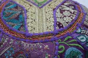 Patchwork Boho coussin de sol bohème fait à la main taie d'oreiller Hippie housse de coussin - Product Image 4