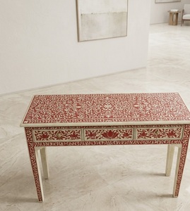 Traditional Modern Luxury Bone Inlay Solid Mango Wood <b>Console</b> <b>Table</b> Mandala Floral Entryway Living Room Furniture - Product Image 3