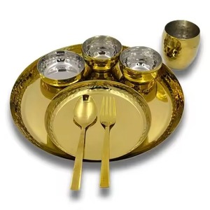 Juego de Thali de Latón Indio de Calidad para Restaurantes, Vajilla Tradicional, Plato, Tazón, Cuchara, Taza, Vajilla al por Mayor para Hoteles, Hogares y Servicios de Catering - Product Image 3