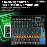 Mezclador de Audio Profesional D0100H7TFZP de 20 Canales, Consola de Sonido Estéreo, 24 Efectos SPX, Alimentación Fantasma de 48V, Grabación de Estudio, Como se Muestra