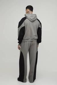 Custom OEM Screen Print Casual Mens Cotton <b>Fleece</b> <b>Hoodie</b> and Jogger Tracksuit Set Vintage Washed Streetwear Pullover Outfit Wear - Product Image 2