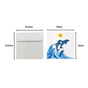 Tarjeta de felicitación 3D hecha a mano con temática de amor y delfines marinos, tarjeta de quilling con temática de peces, tarjeta de felicitación de Vietnam. - Product Image 2