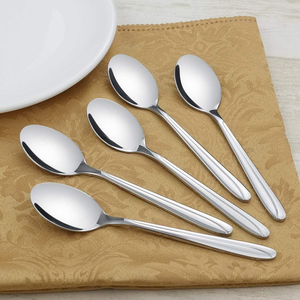 Hot Sale Stainless Steel Dessert Spoon 4 <b>Pieces</b> Handmade Mirror Polished Cutlery <b>Set</b> Wholesale supplier - Product Image 2