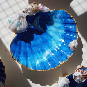 ถาดใส่เครื่องประดับเปลือกหอยทำมือ จานตกแต่งเปลือกหอยสแกลลอป งานฝีมือเปลือกหอยธรรมชาติ ของตกแต่งสไตล์ชายทะเล จำหน่ายจำนวนมาก - Product Image 5