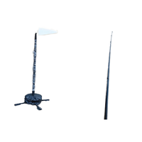 Mât télescopique léger en aluminium à verrouillage, 6 sections, hauteur de 10 mètres, levage manuel, avec trépied de base inclus