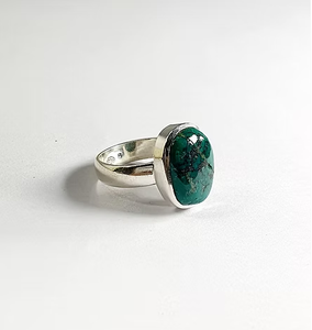Oval shape 925 Sterling Silver Natural <b>Turquoise</b> <b>Ring</b> (6.0 Grams) Customization Simple Design Best for Gifts - Product Image 3
