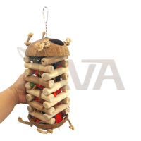Jouets pour oiseaux en bois durables et écologiques Java - Modèle moyen pour la recherche de nourriture et la chasse ID Origin