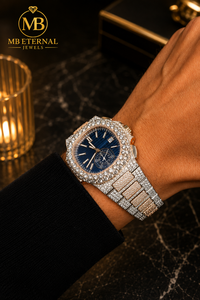 นาฬิกาควอตซ์ทรงสี่เหลี่ยมประดับเพชรหรูหรา MB ETERNAL JEWELS สายสแตนเลสประดับโมอิสซาไนต์ ขนาด 41 มม. ระบบอัตโนมัติ หน้าปัดตัวเลขโรมัน - Product Image 3