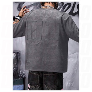 Men's Casual Acid Wash Vintage Canvas T-Shirts Cotton <b>Drop</b> Shoulder with Custom O-neck Cartoon Print Short Sleeves - Product Image 4