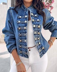 Customized Design Front Button Up Hot Looking Streetstyle Washed Jean Jacket Women Casual Fit Trendy <b>Denim</b> <b>Coat</b> Wholesale Price - Product Image 5