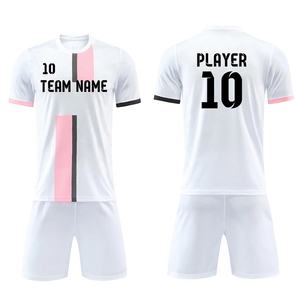 Conjunto de Camiseta de Fútbol Personalizada, Blanca y Negra, Cuello en V, Manga Corta, Unisex para Adultos, 100% Poliéster, Impresión por Sublimación, Absorbe la Humedad, Verano - Product Image 2