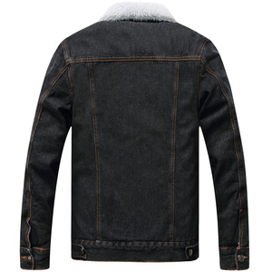 Wholesale breathable Winter Denim Jeans Jacket Warm Outdoor Clothing Cotton Sherpa Lined Denim Trucker Jacket for <b>man</b> oem - Product Image 1