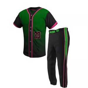 Conjunto de Uniforme de Béisbol Personalizable Morado y Negro, Cuello en V, Manga Corta, Número 23 Bordado, Poliéster Transpirable, Uniforme para Hombre Adulto - Product Image 2