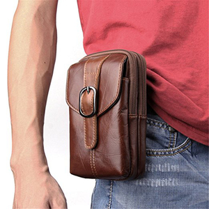 Sacs banane tendance en cuir véritable personnalisés, robustes, ajustables, unisexes, avec fermeture éclair et fermoir, marron, pour usage quotidien - Product Image 2