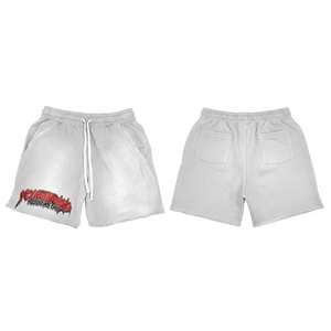 <b>Men</b> Acid Wash Sporty Woven <b>Shorts</b> 140g Premium 100% Cotton <b>Black</b> Grey Custom Solid Casual Streetwear Waterproof Quick Dry - Product Image 1