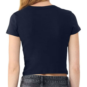 Custom Wholesale Women Cotton <b>Crop</b> T-Shirt Summer Breathable Soft Plain Solid Color Short Sleeve Short Tee Shirt - Product Image 3