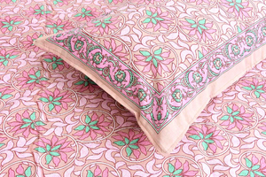 Drap plat en coton pur Jaipur, durable, respirant, lavable, imprimé, 200TC, toutes saisons, écologique, doux pour la peau, taille complète - Product Image 2