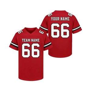 Camiseta de Fútbol Americano Personalizada para Hombre y Mujer, Unisex, Talla Grande, Camiseta de Rugby para Práctica, Cuello en V, Uniforme Deportivo para Equipo, 100% Personalizable - Product Image 3