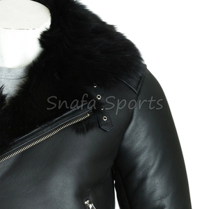 New Arrival Factory Proper Design <b>Men's</b> <b>Shearling</b> Leather <b>Jacket</b> Cheap Price Heavyweight High Quality Leather <b>Jackets</b> - Product Image 3