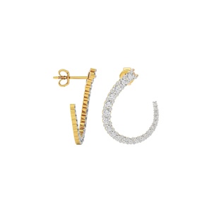 Pendientes de Aro con Circonita Cúbica Chapados en Oro, Estilo Ice Out, Joyería de Moda para Mujer, para Fiestas y Uso Diario - Product Image 4