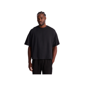 Camiseta de Algodón Negra Extra Grande para Hombre, Premium, 300 GSM, Cuello Redondo, Manga Corta, Estilo Casual, Color Sólido, Tejido Jersey - Product Image 3