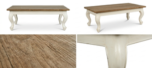 Mesa de Centro de Madera de Teca Sólida Lotus, Ecológica y Duradera, Estilo Escandinavo Moderno, Acabado Natural, para Sala de Estar - Product Image 5