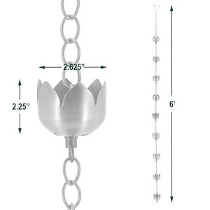 Cadena de Lluvia Metálica Artística con Diseño de Copas para Jardín, Techo, Flujo de Agua, Decoración Colgante para Exteriores, Producto de Fabricante Confiable - Product Image 2