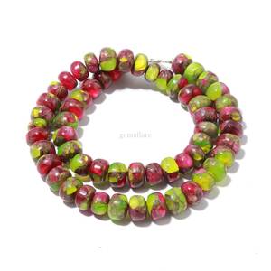 Collar de Turquesa Verde Mohave con Cuentas Redondas, Collar de Turquesa Hecho a Mano con Piedras Preciosas, Joyería Elegante de Turquesa - Product Image 1