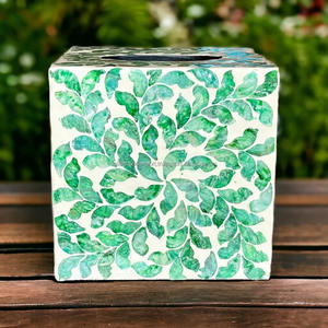 Dispensador de pañuelos de resina con patrón de mármol de lujo con diseño floral Vintage para interiores clásicos a precio mayorista de India FWE - Product Image 2