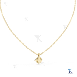 Collier pendentif solitaire en diamant de laboratoire taille coussin 1,00 CT, en or massif 14K 18K, avec monture ouverte, bijoux fins pour femmes, fournisseur - Product Image 6