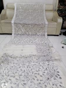 ผ้าส่าหรีปักตาข่ายล่าสุดสำหรับงานปาร์ตี้ทำมือชุดแต่งกายสำหรับชาวปากีสถาน2023 - Product Image 6