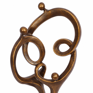 Handmade Brass Abstract Human Sculpture Modern Metal Figurine on Black <b>Wooden</b> Base Artistic Tabletop Showpiece Home Office Decor - Product Image 5