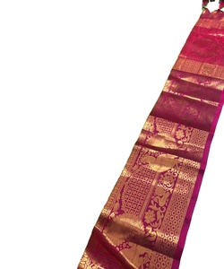 Sari de Seda Jacquard Banarasi, Blusa para Mujer, para Fiestas, Festivales, Uso Diario, Seda de Algodón Suave, Diseño Moderno, Siempre en Oferta, Venta al por Mayor - Product Image 1