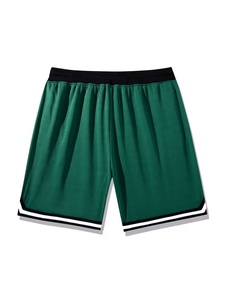 <b>Top</b> Quality Custom Logo Men's Green Quick Dry Sport Mesh Shorts With Zip Pockets Drawstring Waist Mid Length Bermuda Fit - Product Image 2