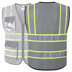 High Visibility Reflective Safety Vests for Men Women Vest with Pockets Mesh Fabric <b>Construction</b> Safety Apparel Neon <b>Work</b> Vest - Product Image 3