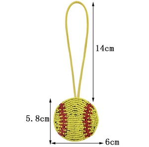 Llaveros de diamantes de imitación hechos a mano, vintage, para fiesta, con letras del alfabeto multicolor, amuletos de muñeca con inicial, en colores amarillo y rojo. - Product Image 1