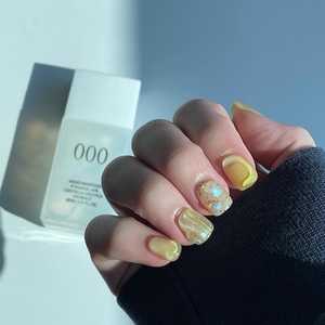 Ongles en gel semi-durcis press-on de qualité salon 100 % authentique, 28 pièces, crème citron, UUUUU UGN012, végétaliens et sans cruauté, coréens - Product Image 4