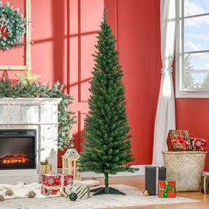 Albero di Natale Artificiale in PE PVC da 2,4 m con Cerniere per Decorazioni Natalizie Domestiche - Product Image 2