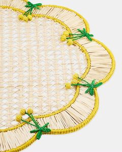 Premium Modern Boho Style Raffia Placemat Handmade Floral Table <b>Mat</b> Eco Friendly Dining Table Decor Rustic Home Accessory - Product Image 2