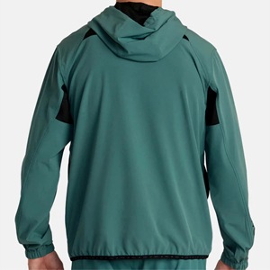 Chaqueta Cortavientos con Capucha para Hombre, Color Verde Azulado, Corte Regular, Tejido de Punto, Diseño de Bolsillos, Estilo Casual para Otoño - Product Image 2