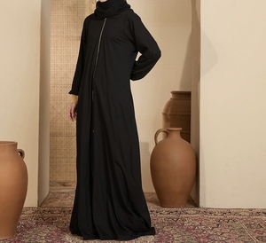 Nueva Abaya Tradicional Islámica Negra para Mujer, Estilo Saudí, Primavera 2026, Dubai, Poliéster Transpirable, Largo hasta el Tobillo, Musulmana - Product Image 5