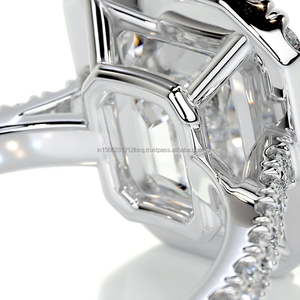 Joyería FINA ORIGINAL 2025, anillos de compromiso de diamantes de corte esmeralda, anillo de moissanita VVS de Plata de Ley 925 para hombres y mujeres, anillos finos - Product Image 4