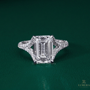 Anillo de Diamantes Personalizado de 4.982 Quilates, Corte Esmeralda Redondo, Color DE, Claridad VVS VS1, Joyería Fina de Alta Gama para Ocasiones Especiales - Product Image 1