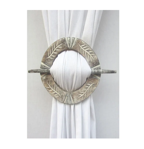Luxury Wood Curtain Tieback <b>Clip</b> <b>Ring</b> Tieback with Handmade Decorative Curtain Accessory for Home & Hotel Curtain Ticback - Product Image 1