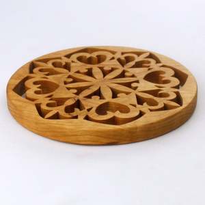 Modern <b>Grid</b> Wooden Trivets Wholesale Heat Resistant Hot Pot Pad Eco-Friendly Wood Coaster Plate Mat Non-Slip Kitchen Tableware - Product Image 3